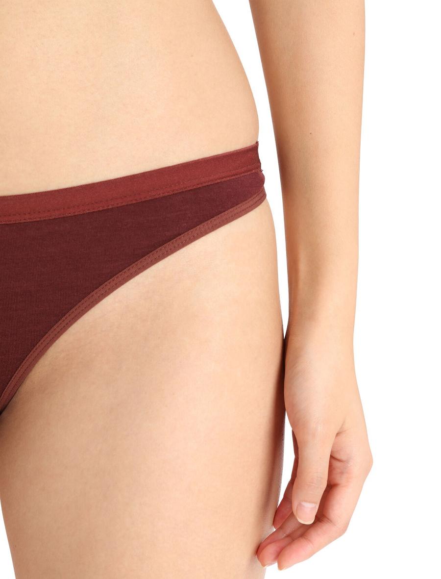 Women's Icebreaker Merino Siren Thong Underwear Espresso | CA 1245LISH